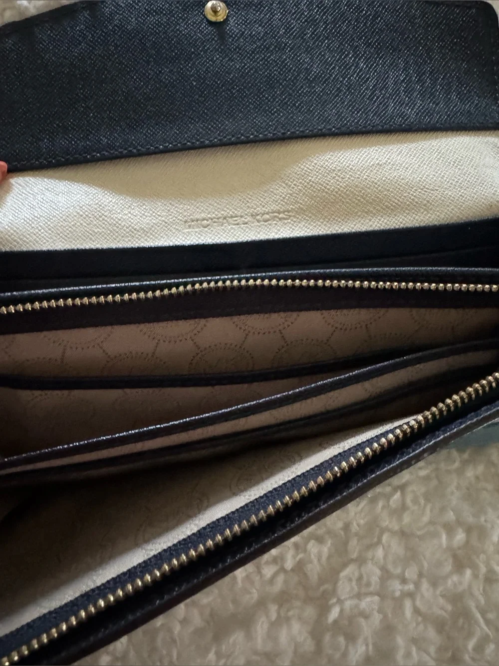 Michael Kors Teal Envelope Wallet with Gold-Tone Button